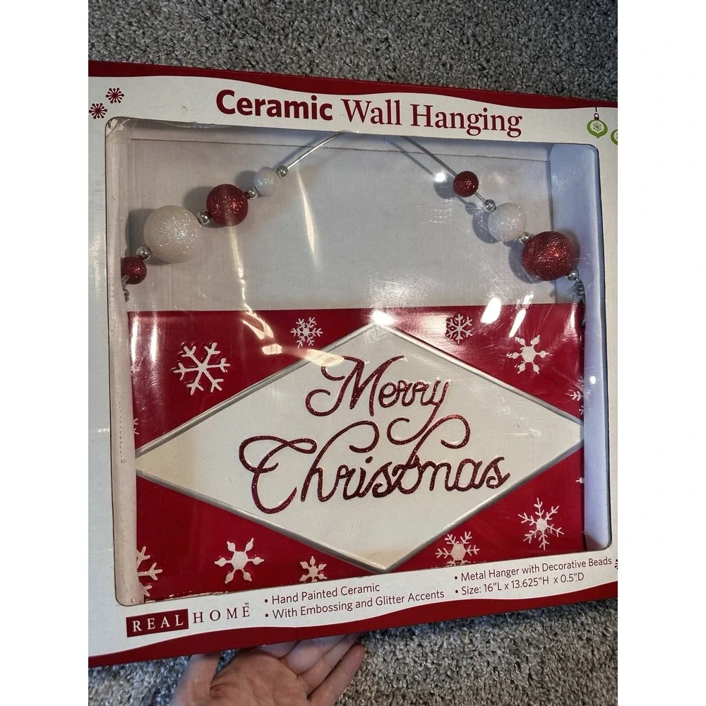 Ceramic Merry Christmas Wall Hanging by Real‎ Home 16